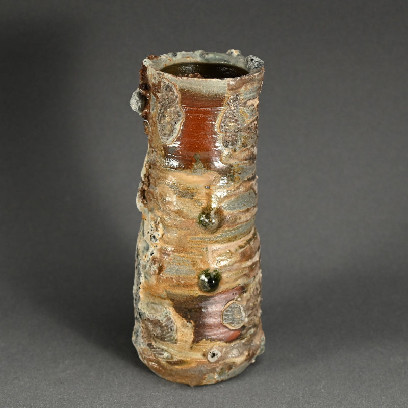 Radical Hai-Kaburi Ash-glazed Vase ー今井 理佳 "窯変 花生"