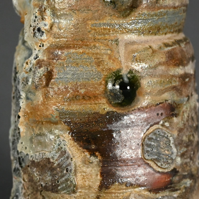 Radical Hai-Kaburi Ash-glazed Vase ー今井 理佳 "窯変 花生"