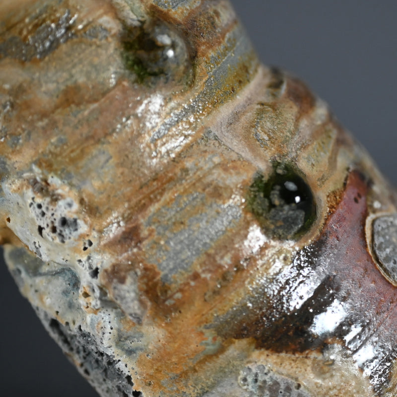 Radical Hai-Kaburi Ash-glazed Vase ー今井 理佳 "窯変 花生"