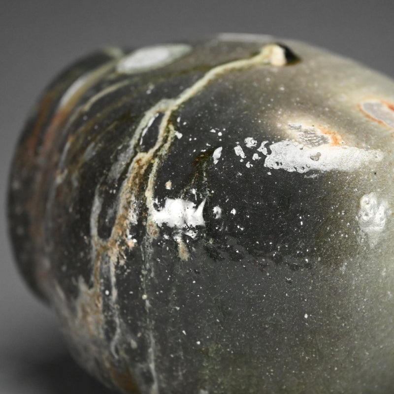 Natural Ash Glazed Vase ー今井理佳 "自然釉 扁壺"