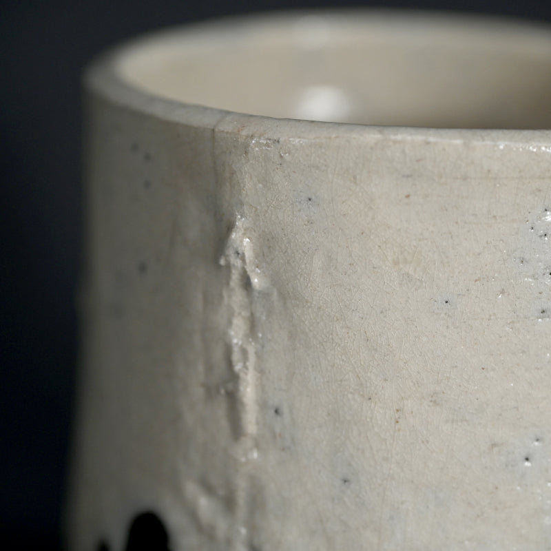 Shiro Raku Chawan Tea Bowl ー橋本 知成 "白楽筒茶碗"