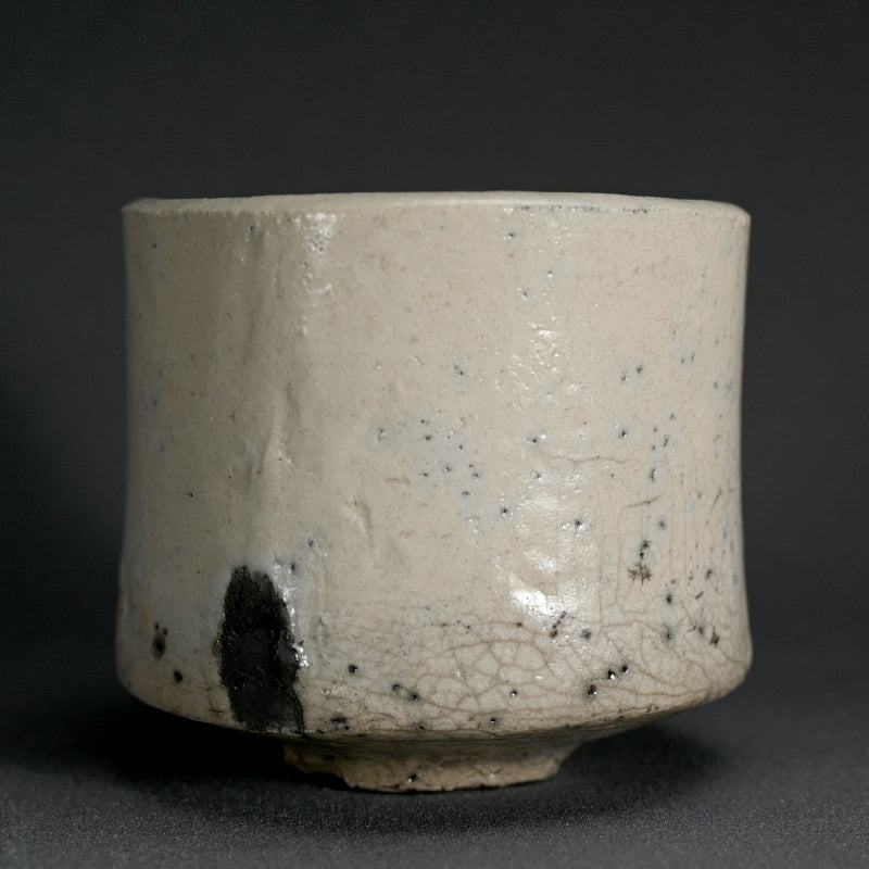 Shiro Raku Chawan Tea Bowl ー橋本 知成 "白楽筒茶碗"