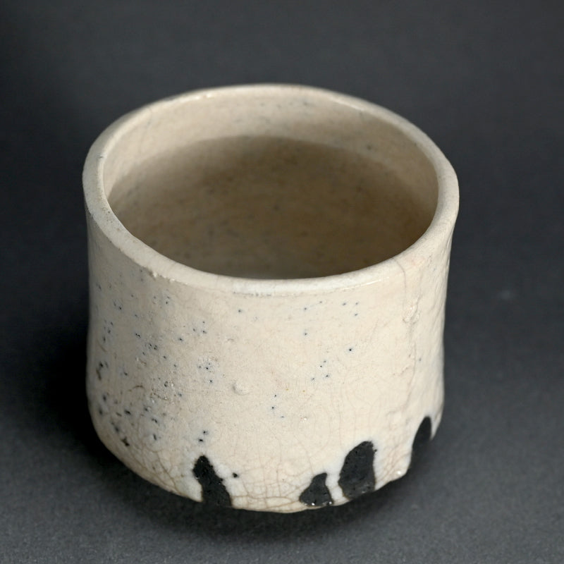 Shiro Raku Chawan Tea Bowl ー橋本 知成 "白楽筒茶碗"