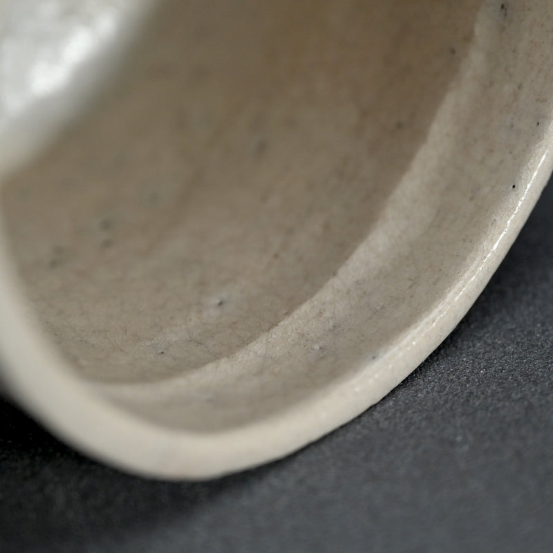 Shiro Raku Chawan Tea Bowl ー橋本 知成 "白楽筒茶碗"
