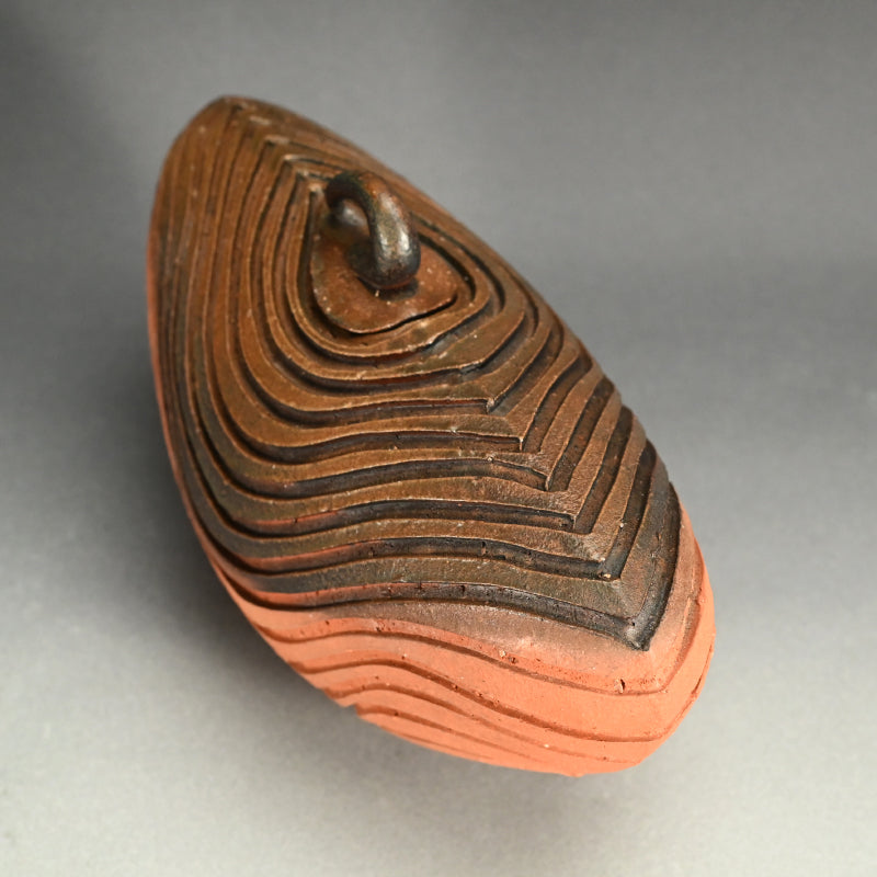 Spectacular Bizen Hanaire ー小西 陶蔵 "備前蓋付花入 流"