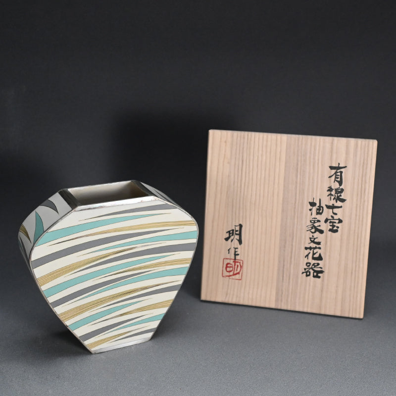 Contemporary Cloisonne Vase, 2017 ー柴田 明 "有線七宝抽象文花器"