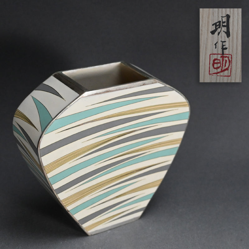 Contemporary Cloisonne Vase, 2017 ー柴田 明 "有線七宝抽象文花器"