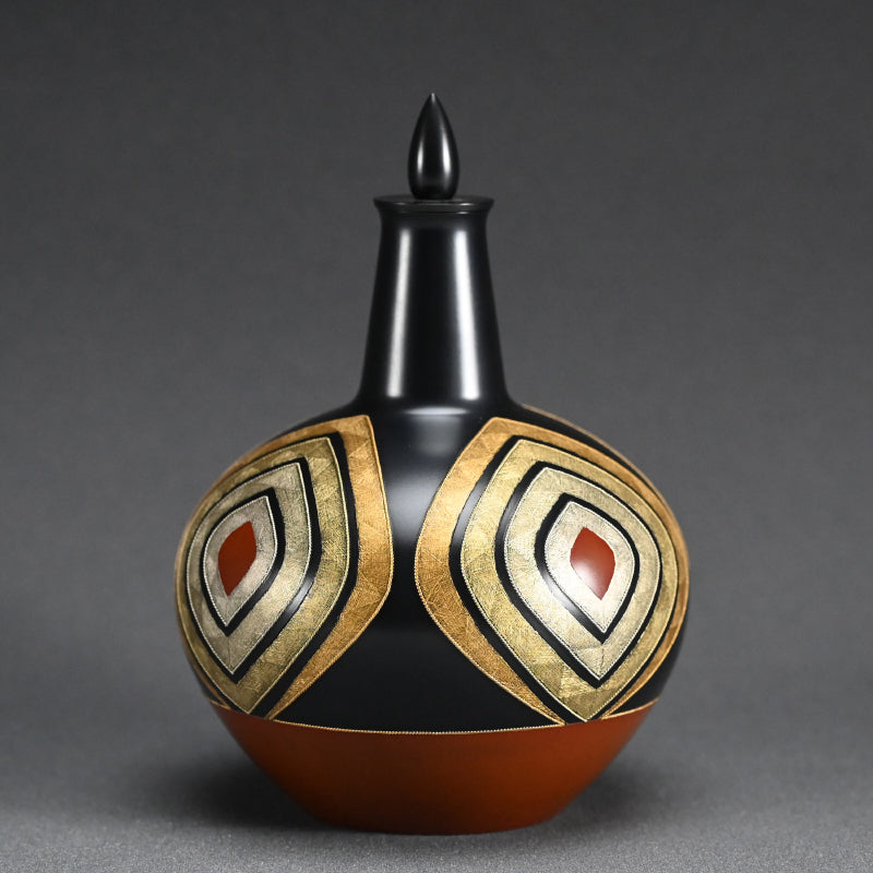 Silver Inlay Tsubo ー鹿島 和生 "布目象嵌金彩飾壺"