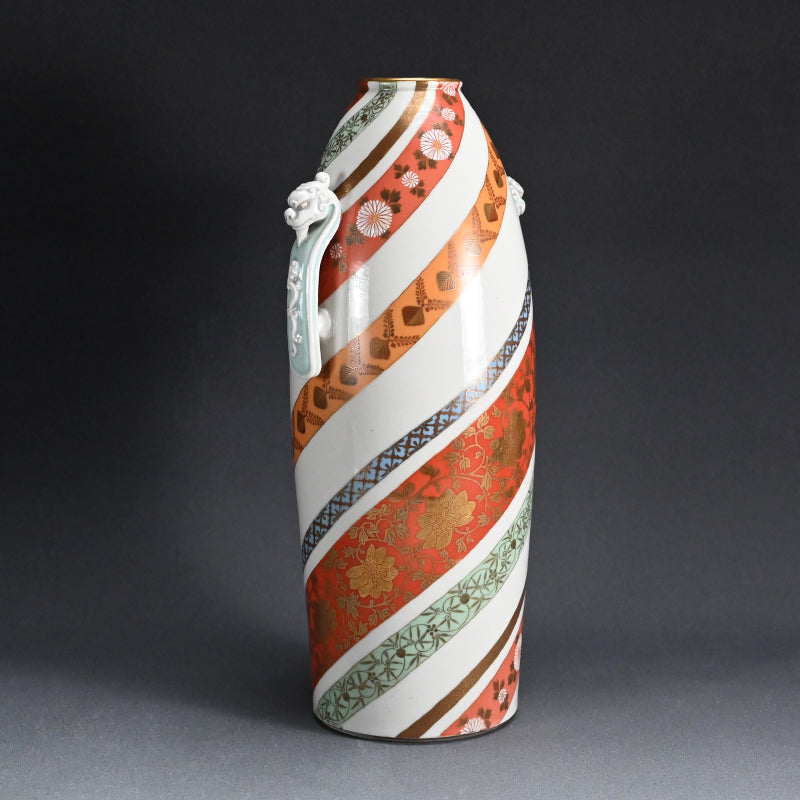 Late Meiji period Kaburaki Kutani Porcelain Vase