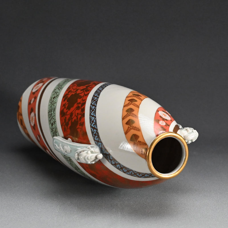 Late Meiji period Kaburaki Kutani Porcelain Vase