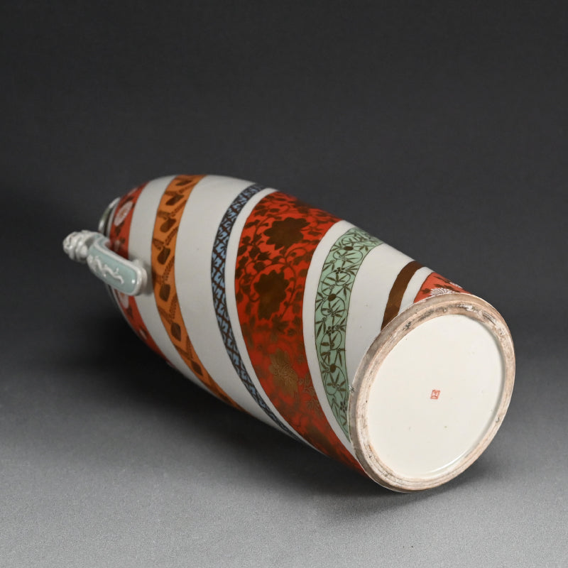 Late Meiji period Kaburaki Kutani Porcelain Vase