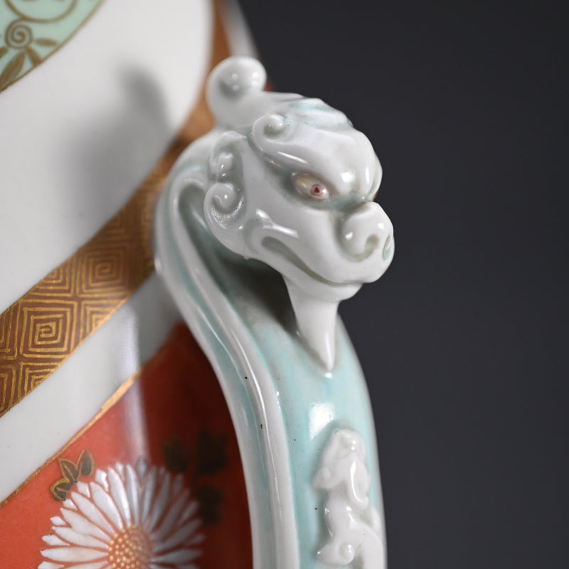 Late Meiji period Kaburaki Kutani Porcelain Vase