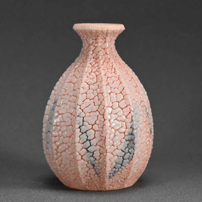 Shino Tokkuri and Ai-iro Shino Guinomi ー酒井 博司 "紅志野徳利", "藍色志野ぐい呑み"