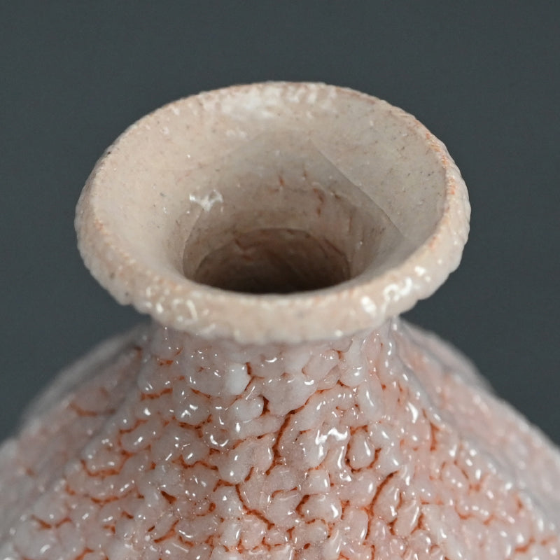 Shino Tokkuri and Ai-iro Shino Guinomi ー酒井 博司 "紅志野徳利", "藍色志野ぐい呑み"