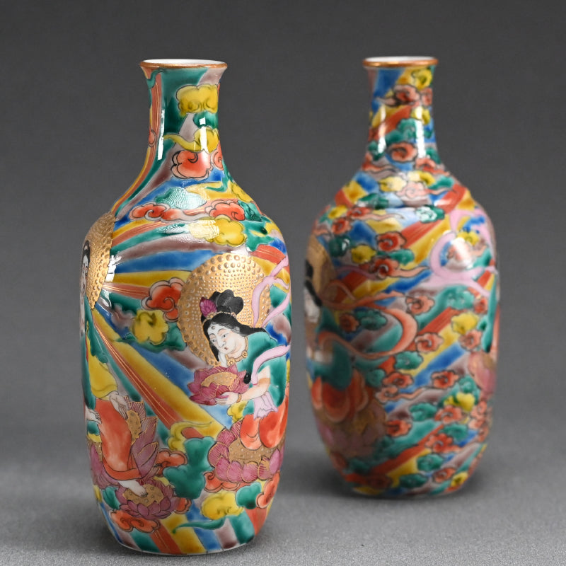 Striking Antique Japanese Porcelain Kutani Tokkuri