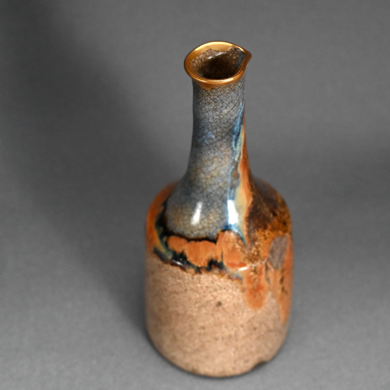 Ko-Seto Tokkuri Endorsed by Kitaoji Rosanjin ー"古瀬戸窯変"