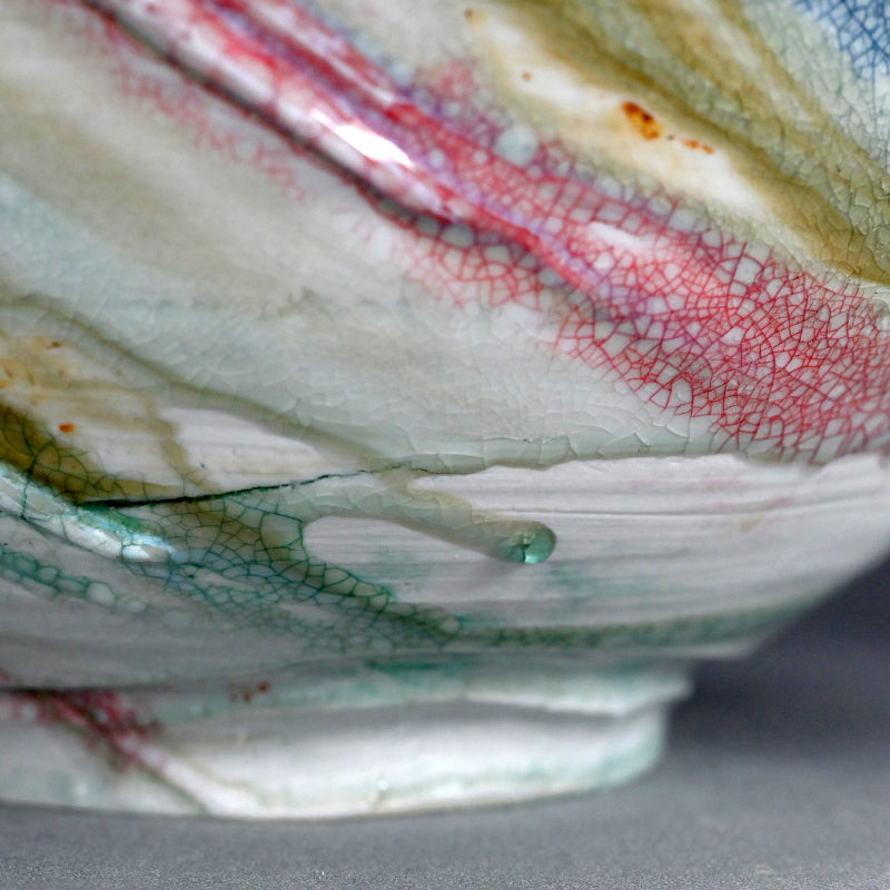 Massive Contemporary Vase ー氏家 昂大 “漆貫入彩 白釉 大壺”