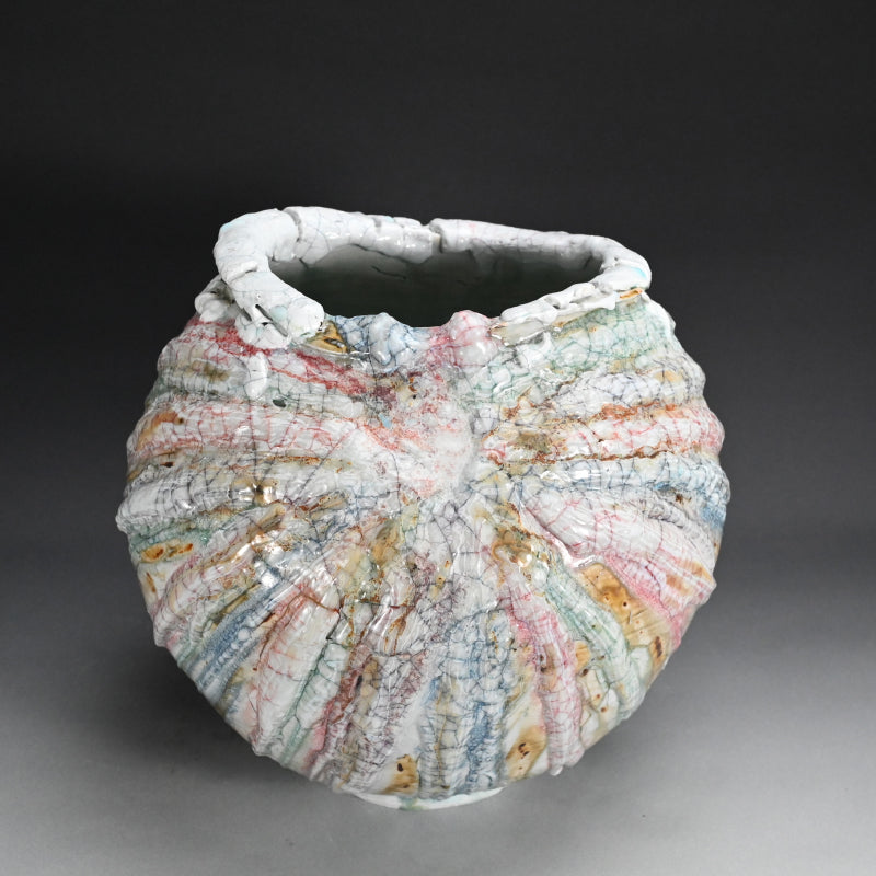 Massive Contemporary Vase ー氏家 昂大 “漆貫入彩 白釉 大壺”