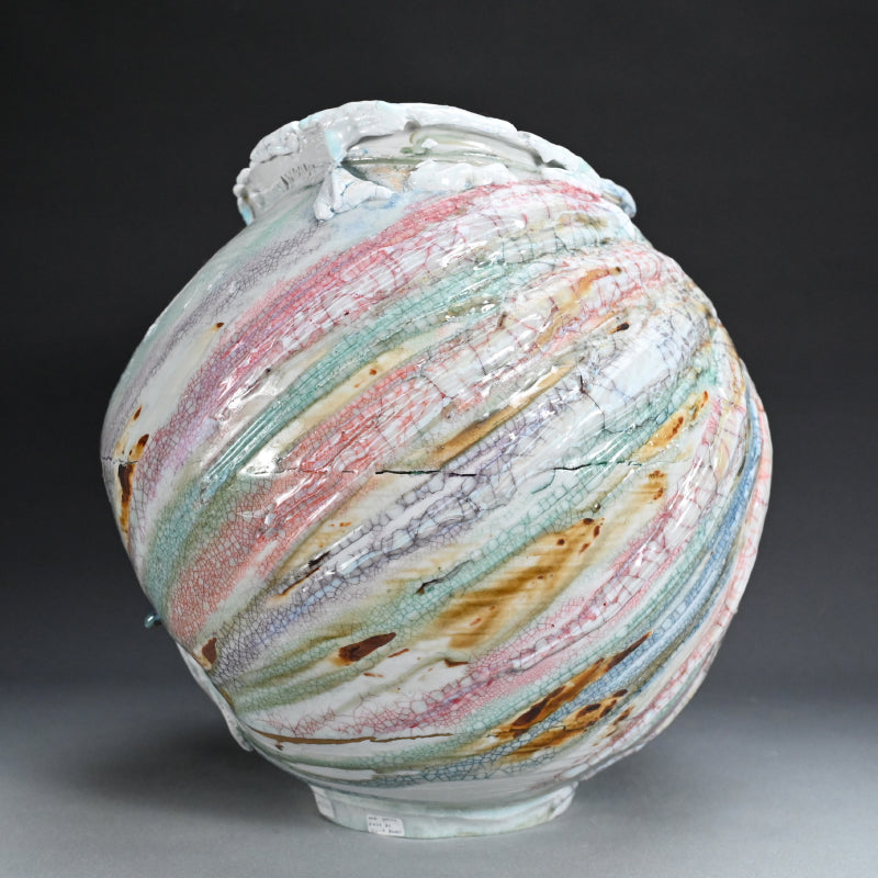 Massive Contemporary Vase ー氏家 昂大 “漆貫入彩 白釉 大壺”