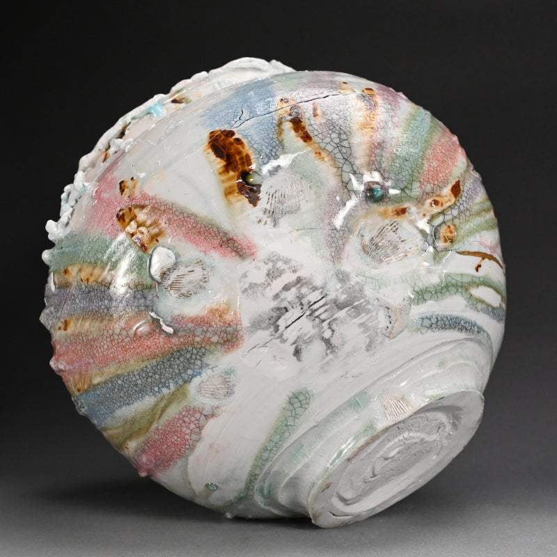 Massive Contemporary Vase ー氏家 昂大 “漆貫入彩 白釉 大壺”
