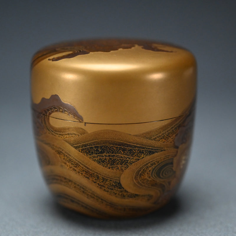 Superb Lacquer Natsume Crashing Waves ー野村 大仙 "鳴門蒔絵棗"