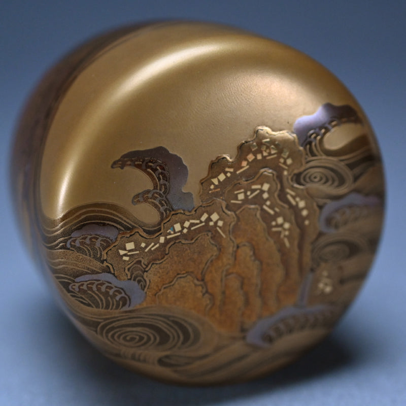 Superb Lacquer Natsume Crashing Waves ー野村 大仙 "鳴門蒔絵棗"