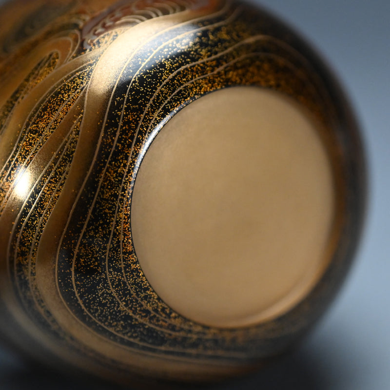 Superb Lacquer Natsume Crashing Waves ー野村 大仙 "鳴門蒔絵棗"