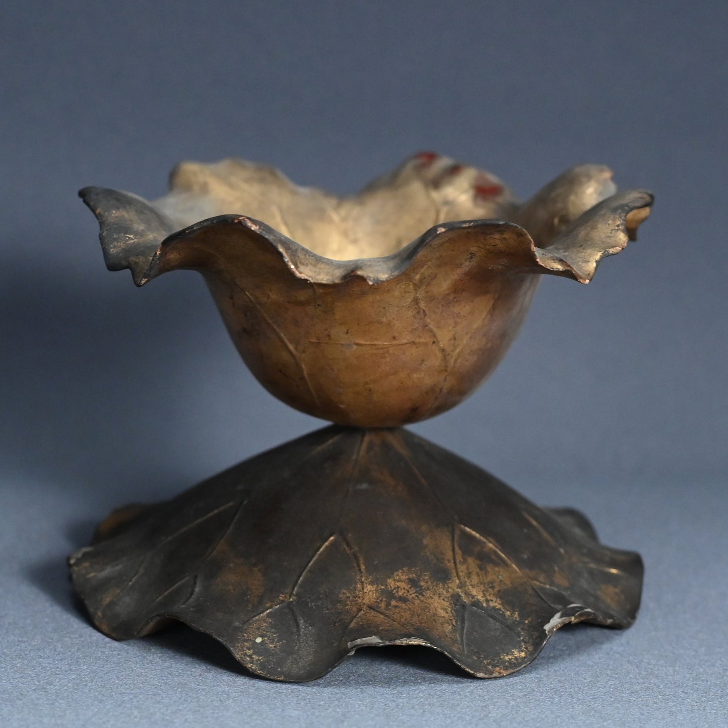 17th to 18th Century Gilded Buddhist Lotus Leaf Basin