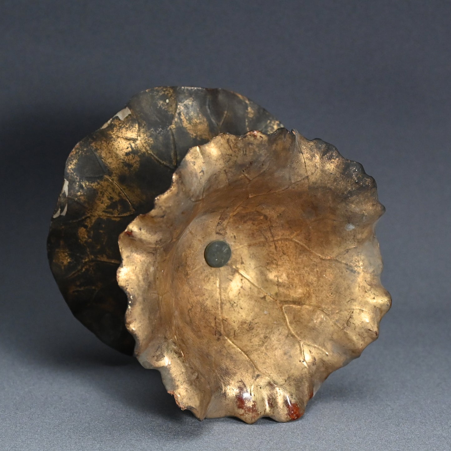 17th to 18th Century Gilded Buddhist Lotus Leaf Basin