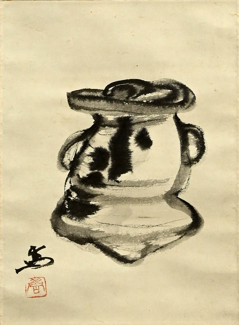 Mizusashi Ink Painting by Pottery Legend ー一無斉 “茶陶絵”