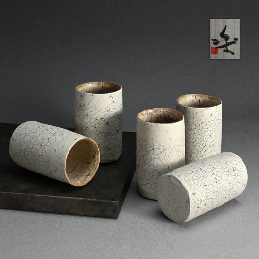 Hibi Kesho Yunomi Cup Set ー中根 楽 “罅化粧 湯呑”