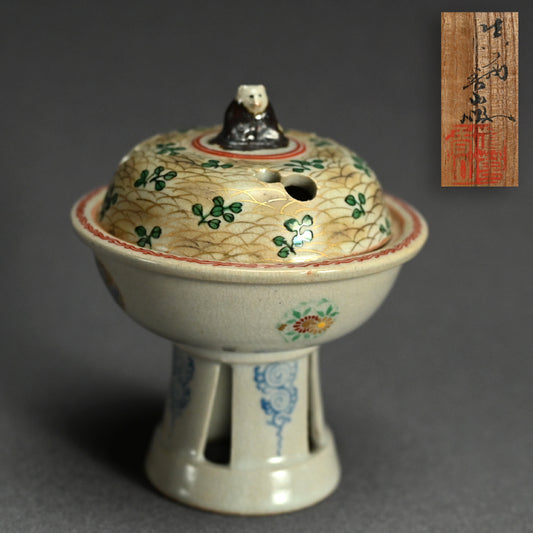 Antique Makuzu Koro with Tanuki ー宮川 香山 "香爐"