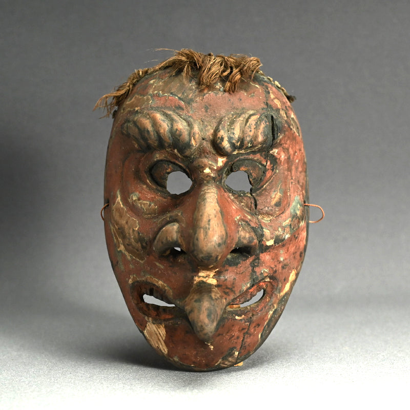 Ancient Wooden Tengu Mask, Kamakura to Muromachi period