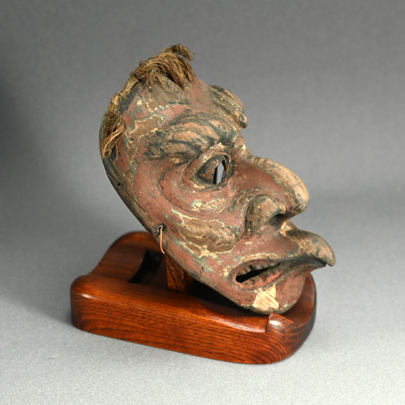 Ancient Wooden Tengu Mask, Kamakura to Muromachi period