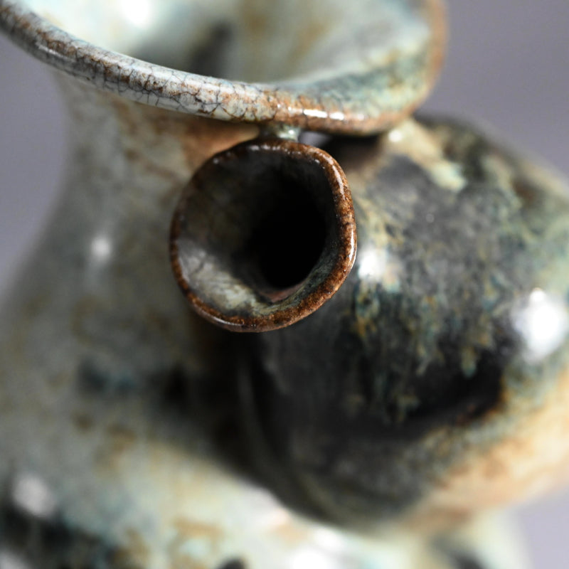Antique Japanese Fused Vase with Tokkuri Kiln Flaw