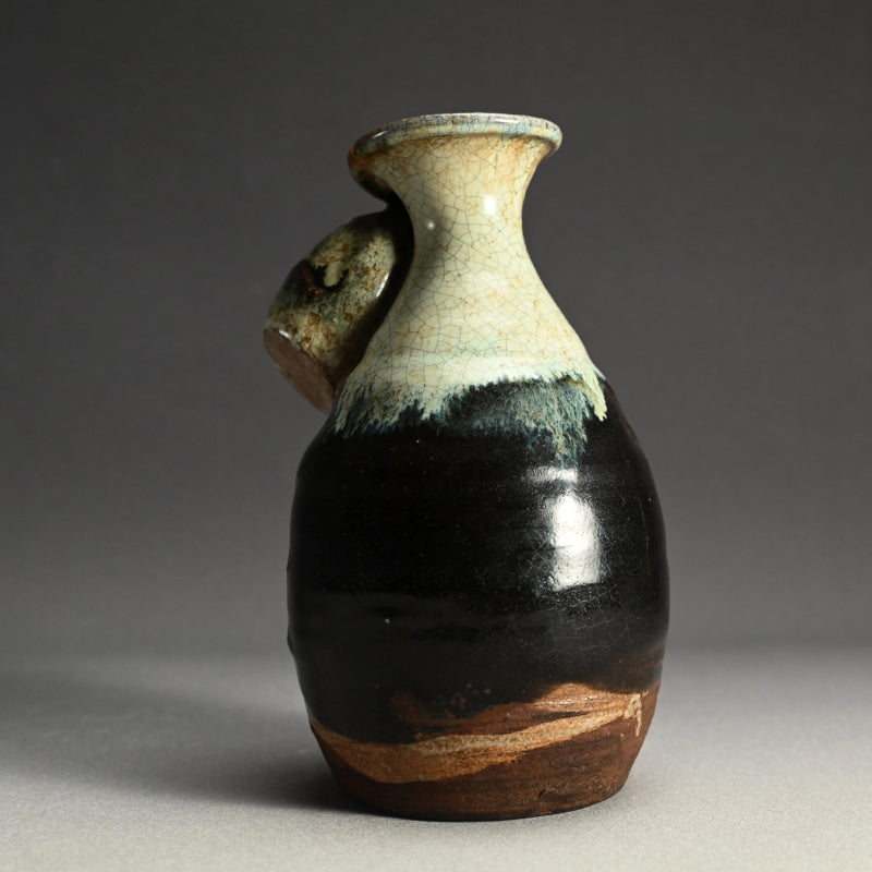 Antique Japanese Fused Vase with Tokkuri Kiln Flaw