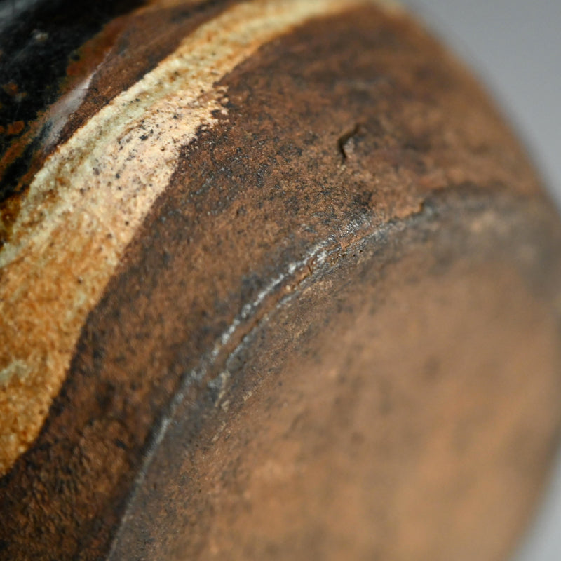 Antique Japanese Fused Vase with Tokkuri Kiln Flaw