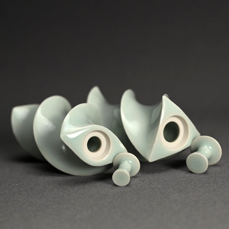 Pair Mentori Covered Vases ー八木 明 “面取り 蓋物”