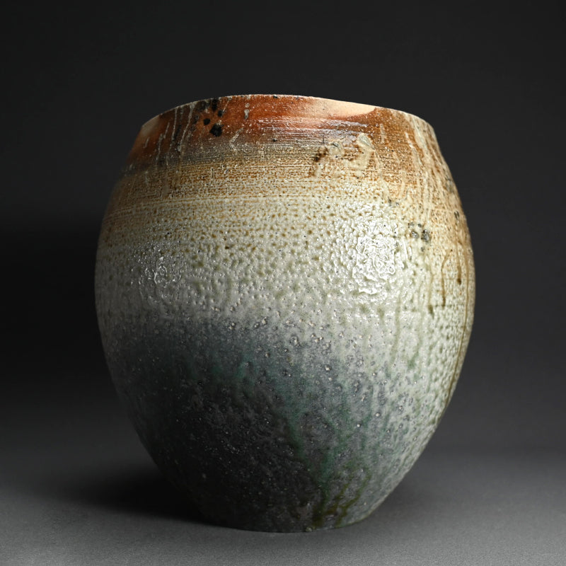 Deep Ash-Blasted Vase ー今井 理佳 “自然釉 鉢”