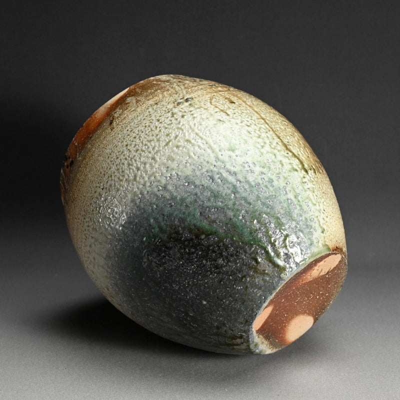Deep Ash-Blasted Vase ー今井 理佳 “自然釉 鉢”