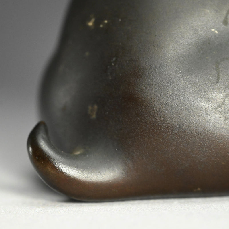 Pair Antique Japanese Bronze Puppies