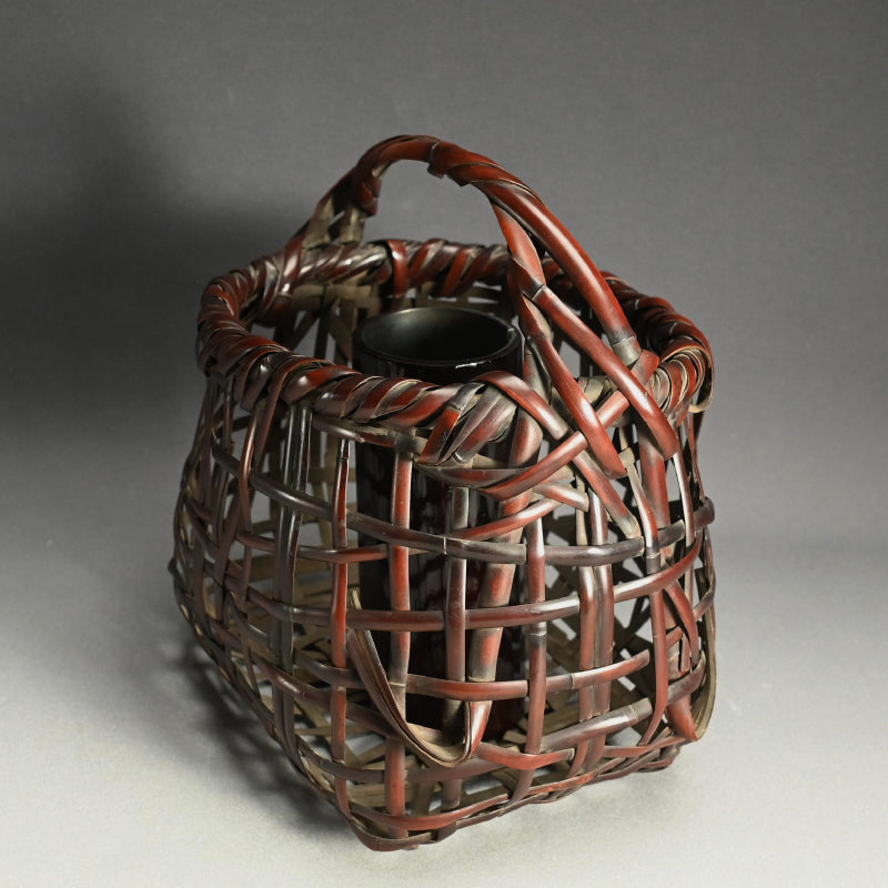 Bamboo Vase by Wada Waichisai III, 1928 ー三代 和田 和一斎 "花篭"