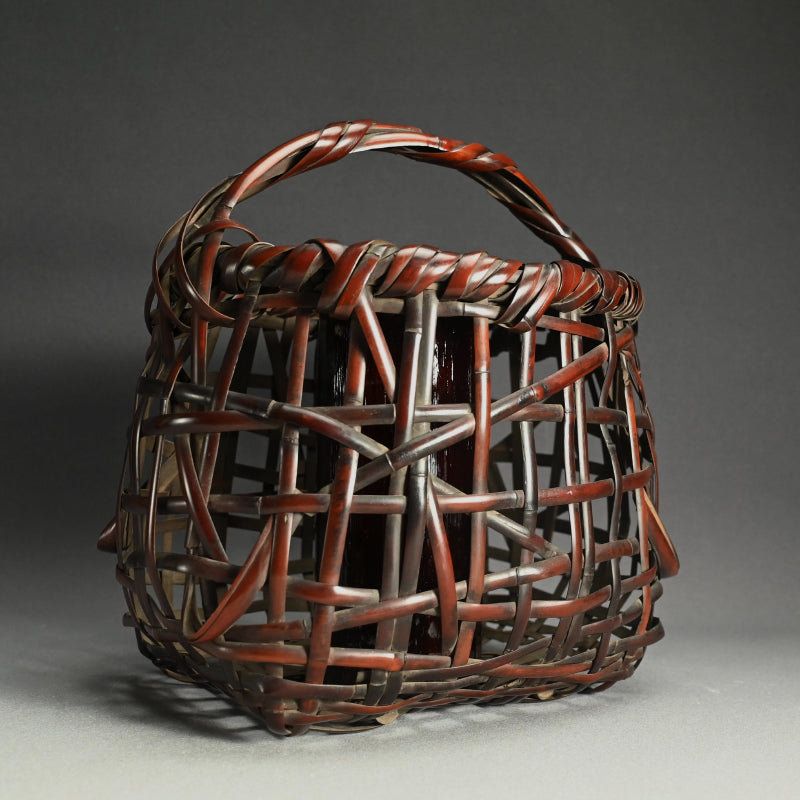 Bamboo Vase by Wada Waichisai III, 1928 ー三代 和田 和一斎 "花篭"