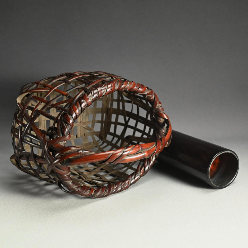 Bamboo Vase by Wada Waichisai III, 1928 ー三代 和田 和一斎 "花篭"