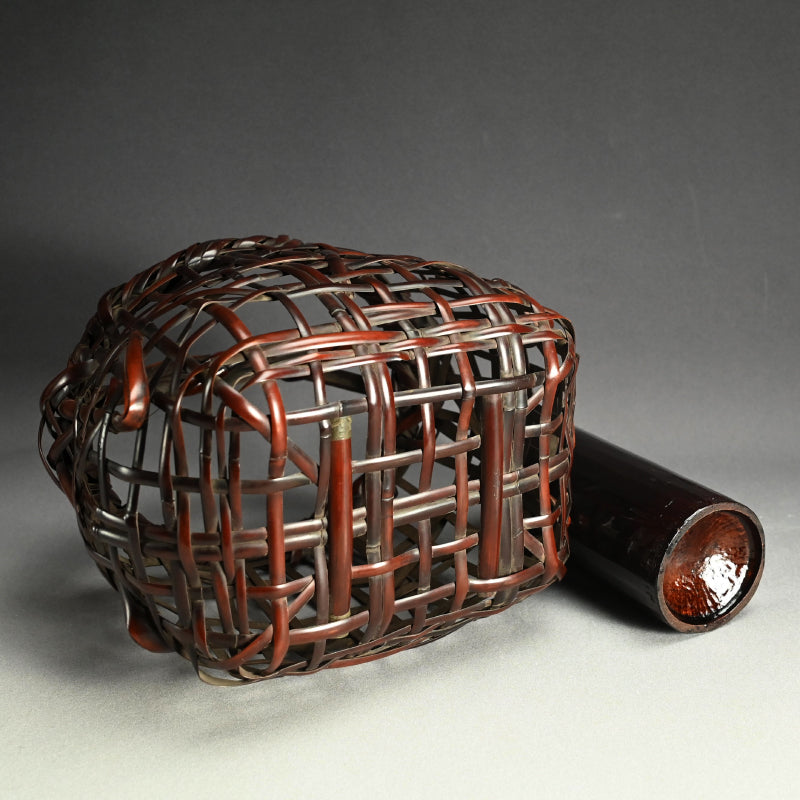 Bamboo Vase by Wada Waichisai III, 1928 ー三代 和田 和一斎 "花篭"