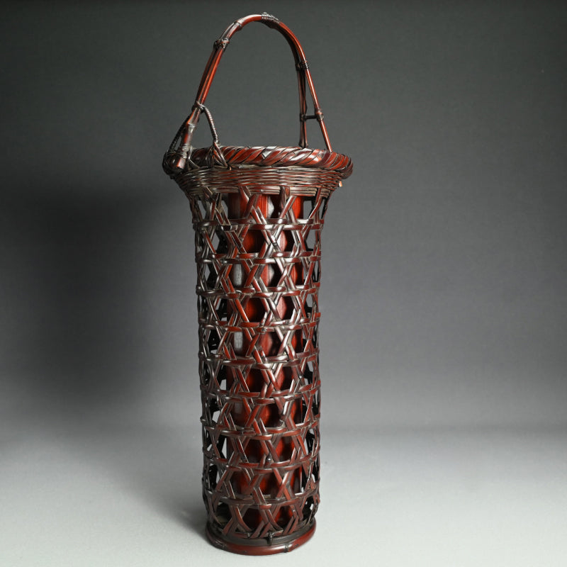 Antique Japanese Bamboo Basket ー山下 巧竹斎 “鳳美竹 華籃”