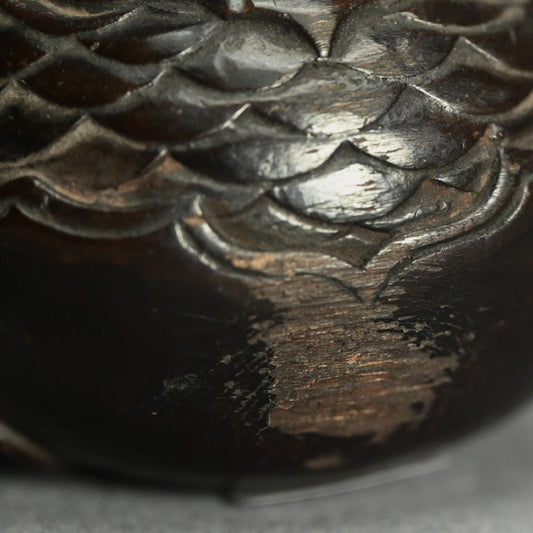 Unusual Buddhist Wood Mokugyo Prayer Drum
