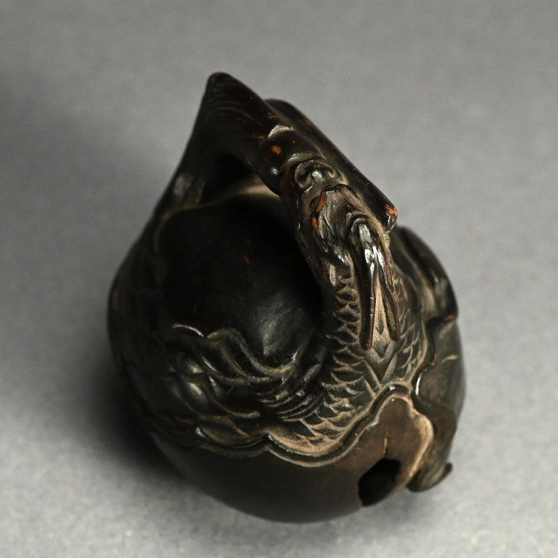 Unusual Buddhist Wood Mokugyo Prayer Drum