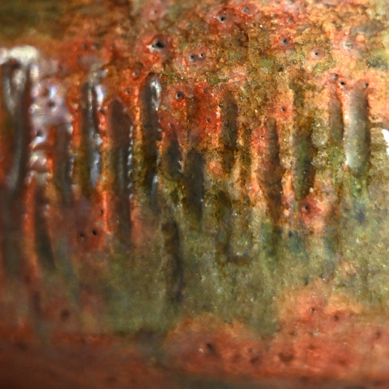 Antique Japanese Red Raku Chawan Tea Bowl