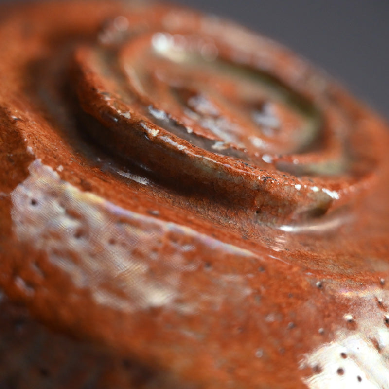 Antique Japanese Red Raku Chawan Tea Bowl